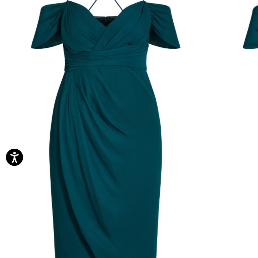 City Chic Entwine Maxi Dress - Emerald 18 NWT - Picture 3 of 8